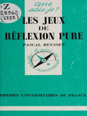 cover image of Les jeux de réflexion pure